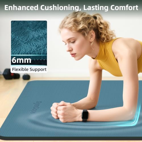 Extra Large Yoga Mat – 72"x48" or 78"x57", 1/4"–1/2" Thick Mat for Women & Men, TPE Non-Slip Pilates Mat for Home Gym, Yoga, Stretching, Meditation