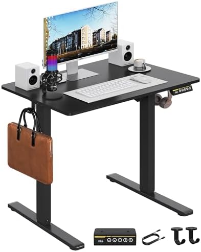 32 x 24 Inch Height Adjustable Standing Desk, 3 Presets, Black