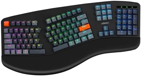 Adesso EasyTouch 1500 Ergonomic Mechanical Keyboard, Cherry Red Switches