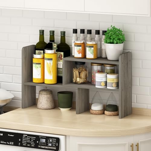 Furinno Classic Geometric Desk Organizers and Accessories, Grey Oak