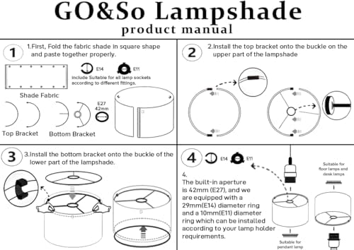 GO&SO Lamp Shades 1Pc,16" D x 10" H,Leaf Floral,Large Drum Lamp Shade