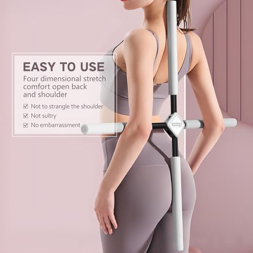 Yoga Stick- Posture Corrector Stick for Back Pain Relief - Upper & Lower Back Stretcher and Straightener Tool for Men and Women - Portable Mobility Stretch Pole for Neck Hump, Spine Alignment & Home Workout