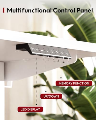 SANODESK 48''x24'' One-Piece Height Adjustable Electric Standing Desk