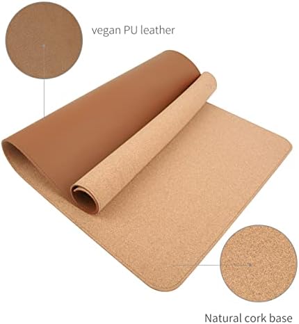 RENMTURE Dual-Sided Mouse Pad, Natural Cork & PU Leather Large Desk Pad for Office and Home Work, Desk Protector Non-Slip, Waterproof, Easy Clean (Brown, 32"x16")