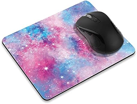 WIRESTER Non-Slip Rectangle Mousepad, Blue Pink Galaxy Space Mouse Pad for Home, Office and Gaming Desk