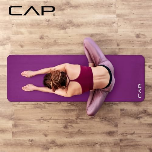 CAP 1" Extra Thick Yoga Mat, Exercise Mat with Strap, Multiple Colors