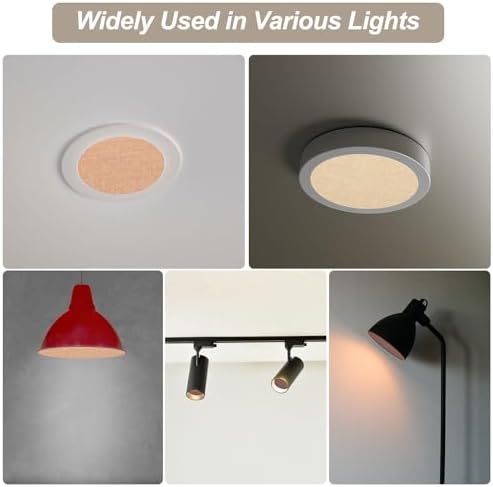 MECCANIXITY 3.1" Round Lampshade Diffuser, Anti-glare Lamp Shade Diffuser Fabric Lamp Cover for Desk Table Light Downlight Spotlight, Warm White 2pcs