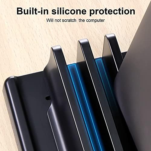 EAXBUX 4 in 1 Vertical Laptop Stand Holder,Adjustable ABS Plastic Desktop Notebook Dock,Vertical Laptop Stand Space-Saving for All MacBook/Surface/Samsung/HP/Dell/Chrome Book