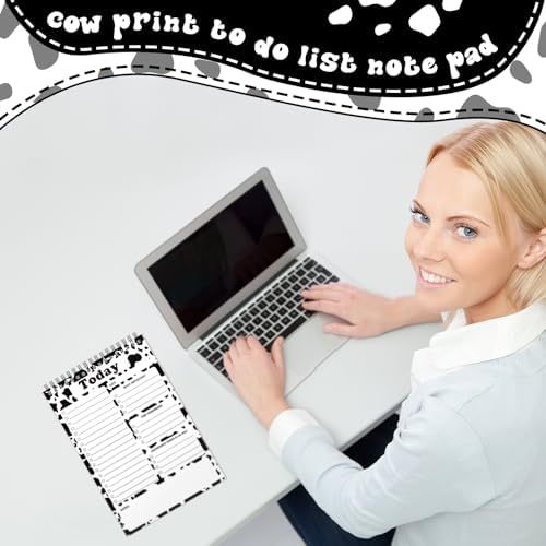Gueevin Milk Cow Gifts To Do List Notepad, Daily Planner, 50 Sheets