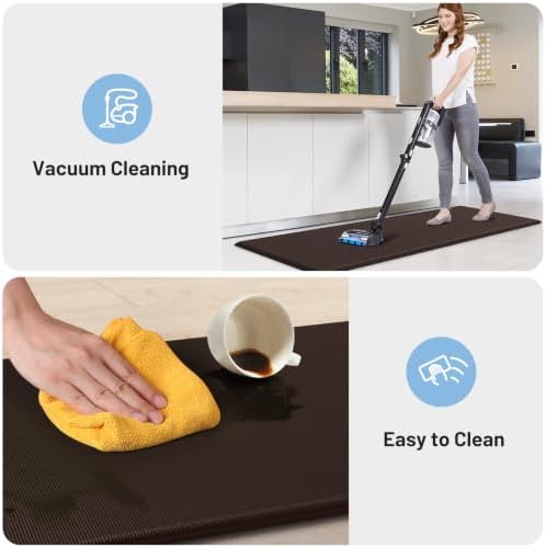 StepLively Kitchen Mat for Floor 2 PCS, Anti Fatigue Rugs, Chocolate