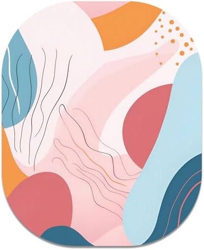 Small Mouse Pad, 6 x 7 Inch, Oval Mini Mouse Pad with Non-Slip Rubber Base for Laptop Wireless Mouse Keyboard Tray Mousepad, Color Abstract