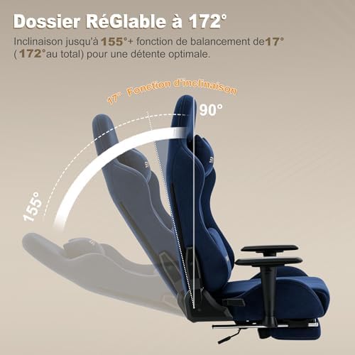 Symino Ergonomic Gaming Chair with 155° Recline & Footrest