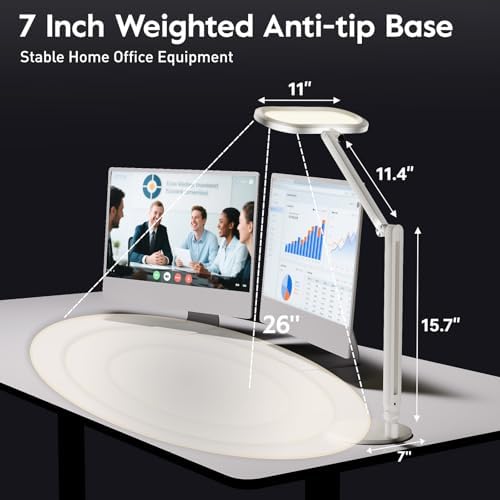 LitONES Premium LED Desk Lamp, Dual-Sided Soft Lighting with Knob Remote