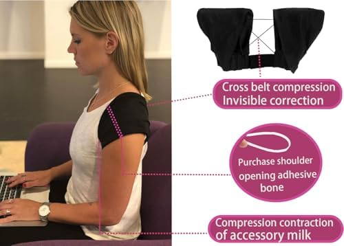 posture corrector shoulder brace back brace posture corrector back brace for women corrector de postura para mujer (Black, Large)