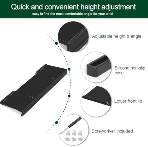 Computer Keyboard Stand for Desktop - 6-Level Height Adjustable Acrylic Keyboard Riser Non-Slip Ergonomic Key Board Tray Holder for Home School Office Desk Accessories, Black
