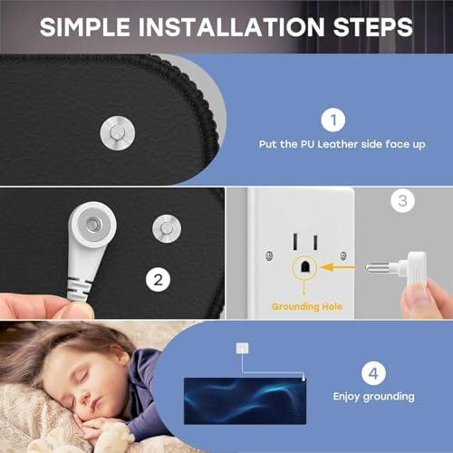 Large Size Grounding Mat, Grounding Pad for Stress, Pain, Inflammation& Wellness Support, Yoga Mat at Home,Office. Extra Conductive Test Pen Included.(26.8x18inch)
