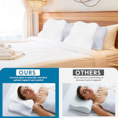 HunnmingRe Pillow Case for Cervical Neck, White, Queen Size