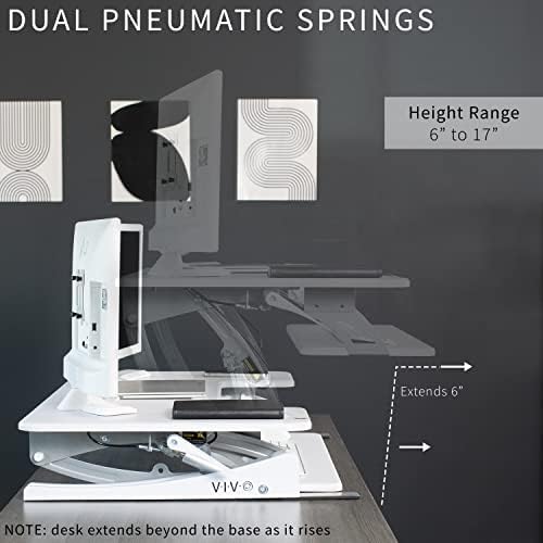VIVO White 42 in Standing Desk Converter, DESK-V000VLW
