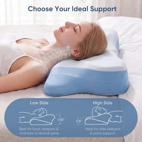Cervical Neck Pillow, Memory Foam Contour Pillow, Queen