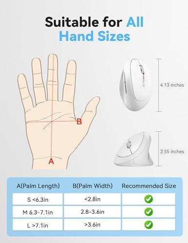 TECKNET Ergonomic Wireless Mouse 2.4G Vertical Mouse Silent 4800 DPI
