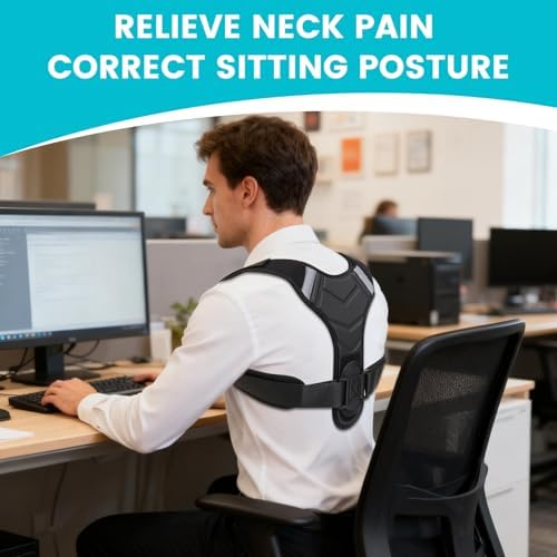Posture Corrector for Men & Women, Adjustable Back Brace & Straightener for Office, Home & Daily Use, Relieve Back Pain, Prevent Hunching & Slouching, Comfortable & Breathable, L