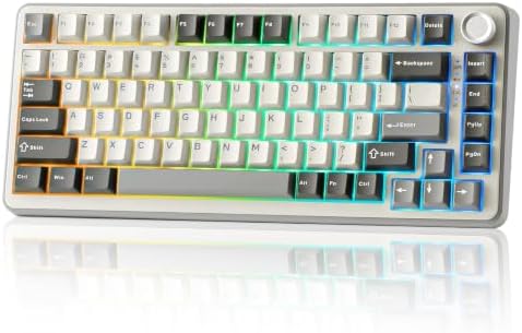 YUNZII B75 PRO 75% Wireless Mechanical Keyboard (Grey, Cocoa Cream V2)