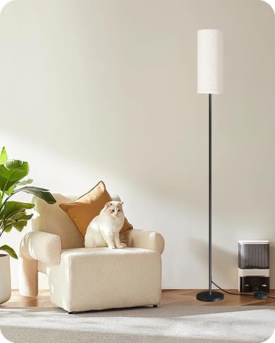 2 Pack Floor Lamp, Pole Lamp with Foot Switch, Modern Standing Lamp, Minimalist Freestanding Lamp (Bulb Not Included), for Living Room, Bedroom Office, Black and Beige, E16LDP205