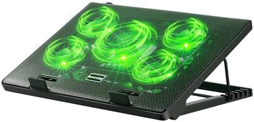 Kootek Laptop Cooling Pad Cooler Stand with 5 Quiet Fans for 12"-17" Laptop