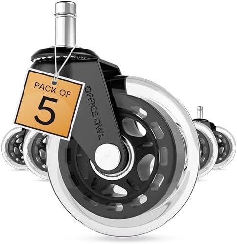 5 Pack Office Chair Wheels, Universal Replacement Casters for Desk Chairs