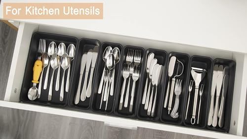 Kutesna 25PCS Interlocking Drawer Organizer, Plastic Desk Organizer Set