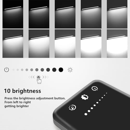 White crown LED Desk Lamp Dimmable Table Lamp Reading Lamp with USB Charging Port, 5 Lighting Modes, Sensitive Control, 30/60 Minutes Timer (Black, First-Generation)