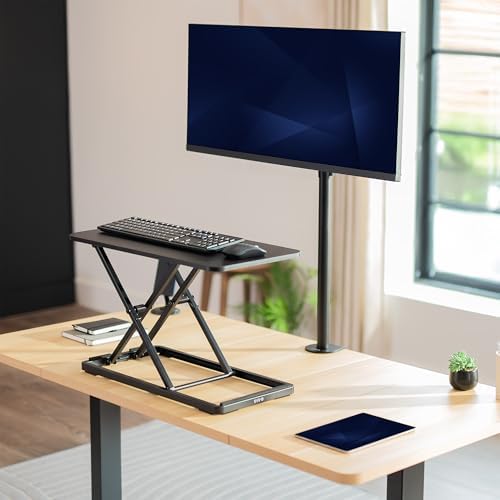VIVO Black 24 in Single Top Keyboard and Mouse Riser, DESK-V024A