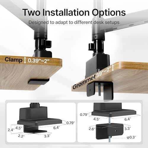 monTEK Dual Monitor Mount Tall Monitor arms for 17 to 35 Inch Screen