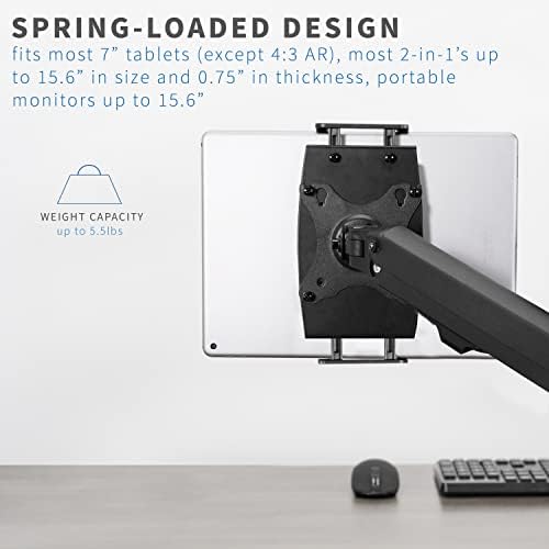 VIVO Black Universal VESA Mount Adapter, 7 in Tablet Holder, MOUNT-UVM02