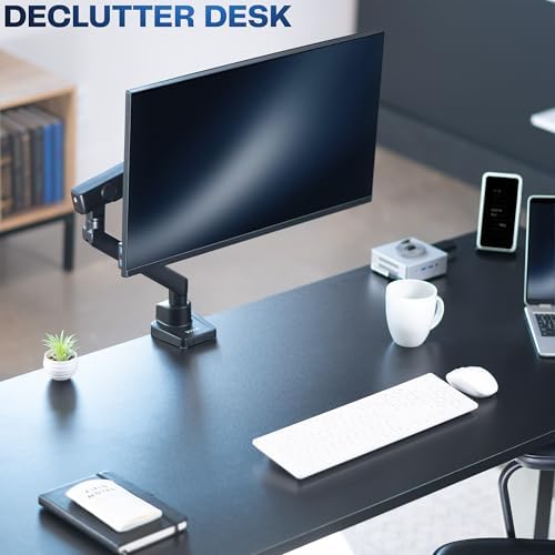 VIVO Premium Aluminum Full Motion Single Ultrawide Monitor Desk Mount Stand with Lift Engine Arm, Fits Screens up to 40 inches, STAND-V101BB