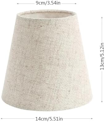 Fuloon Small Lamp Shades Clip on Bulb, Modern European Style Mini Lamp Shades for Chandelier, French Country White Chandelier Lampshades, 3.5x5.1x5.5 in, 6 Pack (Linen Beige)