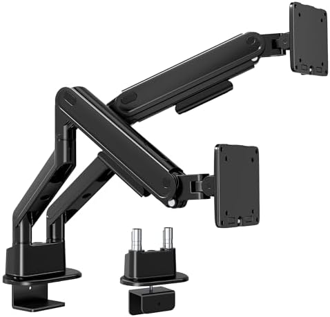 monTEK Heavy-Duty Dual Monitor Arm, 26.4 lbs, 17–40" Full Motion，Black