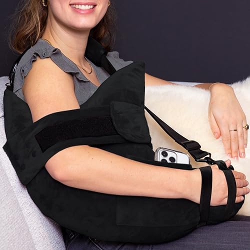 MOYOAMA Post Shoulder Surgery Pillow for Sleeping – Left/Right Arm Support with Adjustable Straps & Custom Firmness for Restful Recovery – Rotator Cuff, Bursitis, & Frozen Shoulder Pillow Post Surgery