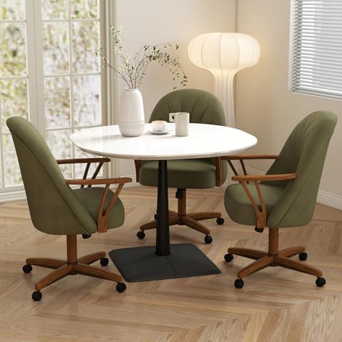 Chromcraft Bailey PU Leather Swivel-Tilt Caster Chair -Chestnut-Pine-2pc