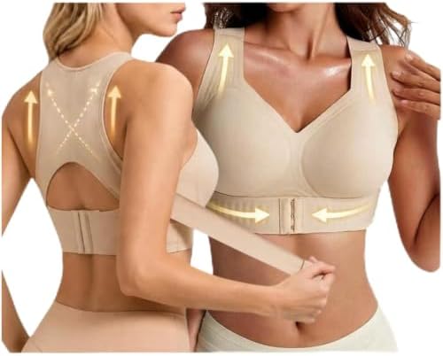 Posture Corrector Bra for Women Cross Back Front Closure Full Coverage Bras
