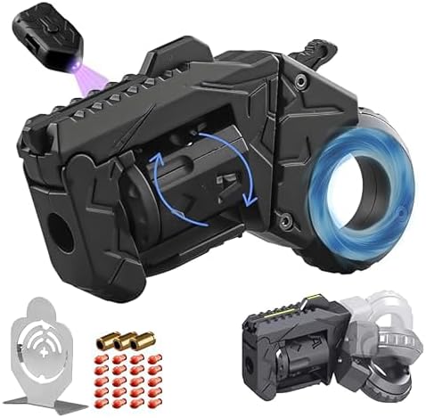 Metal Fidget Toys Gun for Adults: EDC Stress Relief Fidget Spinner Toy, 5 in 1 Mini Cool Fidgets Guns with Slider & Finger Ring for Men (JJ011 - Black)