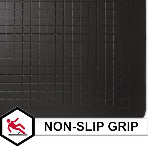 Tempur-Pedic Ultra Comfort Anti-Fatigue Frame Raven 1' 8" x 3' 6" Kitchen Floor Mat Cushioned Ergonomic Standing Desk Mat Waterproof Non-Skid Foam