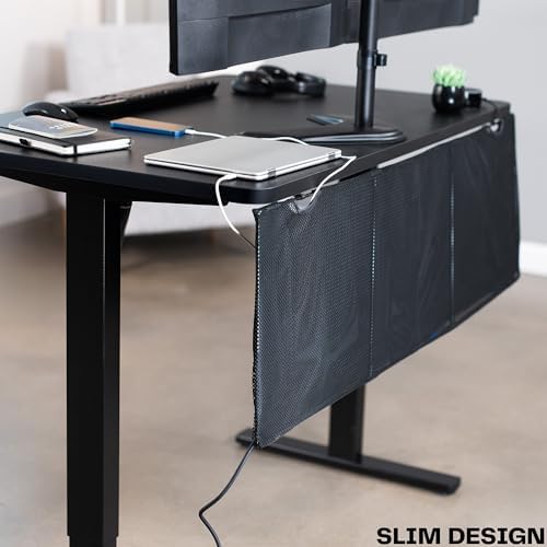 VIVO Black Under Desk 48 in Cable Management Sleeve, DESK-SKIRT-48