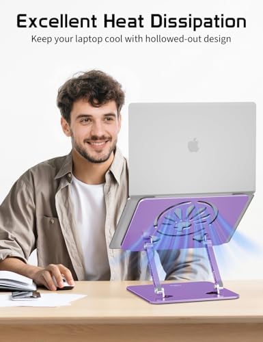 Adjustable Aluminum Laptop Stand for Desk,Ergonomic Riser, Purple