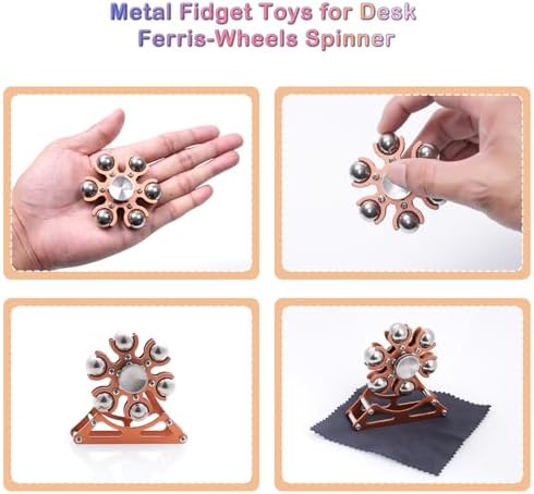 Desk-Fidget-Toys for Ferris-Wheels-Spinner: Metal Kinetic-Spinner 4mins, Cool-Gadgets for Kid Children Teen Adult EDC-Toy, ADHD Tools Cool-Stuff Stress Relief for Office Home School Christmas