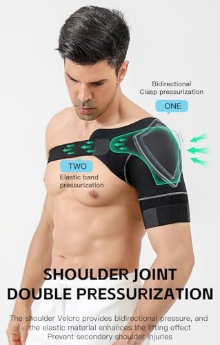 SUJAYU Shoulder Brace for Men Women, Adjustable Arm Sling Shoulder Immobilizer Arm Cuff Pads, Shoulder Support Brace Pain Relief Compression Sleeve for Arm