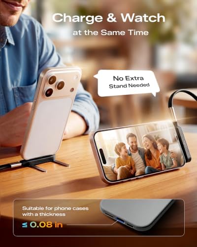 LOOHOI 240W Fast Charging USB-C to USB-C Cable with Built-in Phone Stand