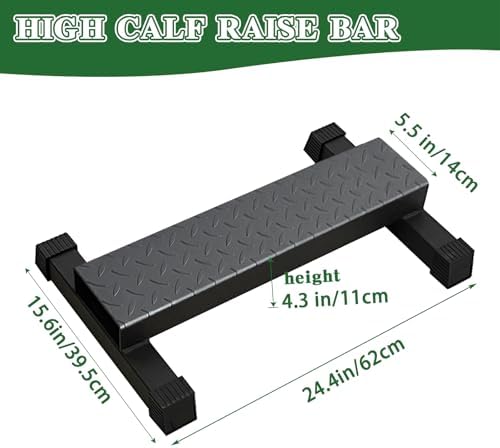 BLUSLM Upgraded Calf Raise Bar, Wide and High Squat Machine for Leg Stretching, Squat, Foot Stretch workout, Anti-Slip Solid Steel Calf Raise Block
