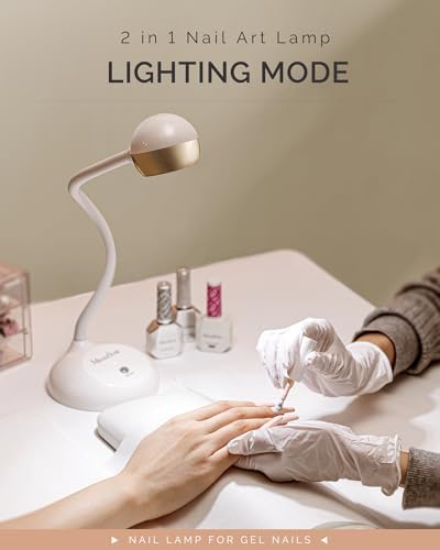 MelodySusie 360° 2-in-1 Gooseneck Nail Lamp S-Pro09M for Detail Work