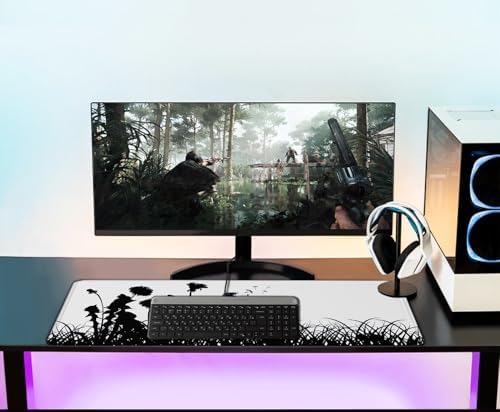 Gaming Mouse pad, Waterproof Mousepad with Stitched Edges, Flowers Plants
